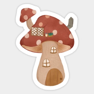 mushroom house Sticker